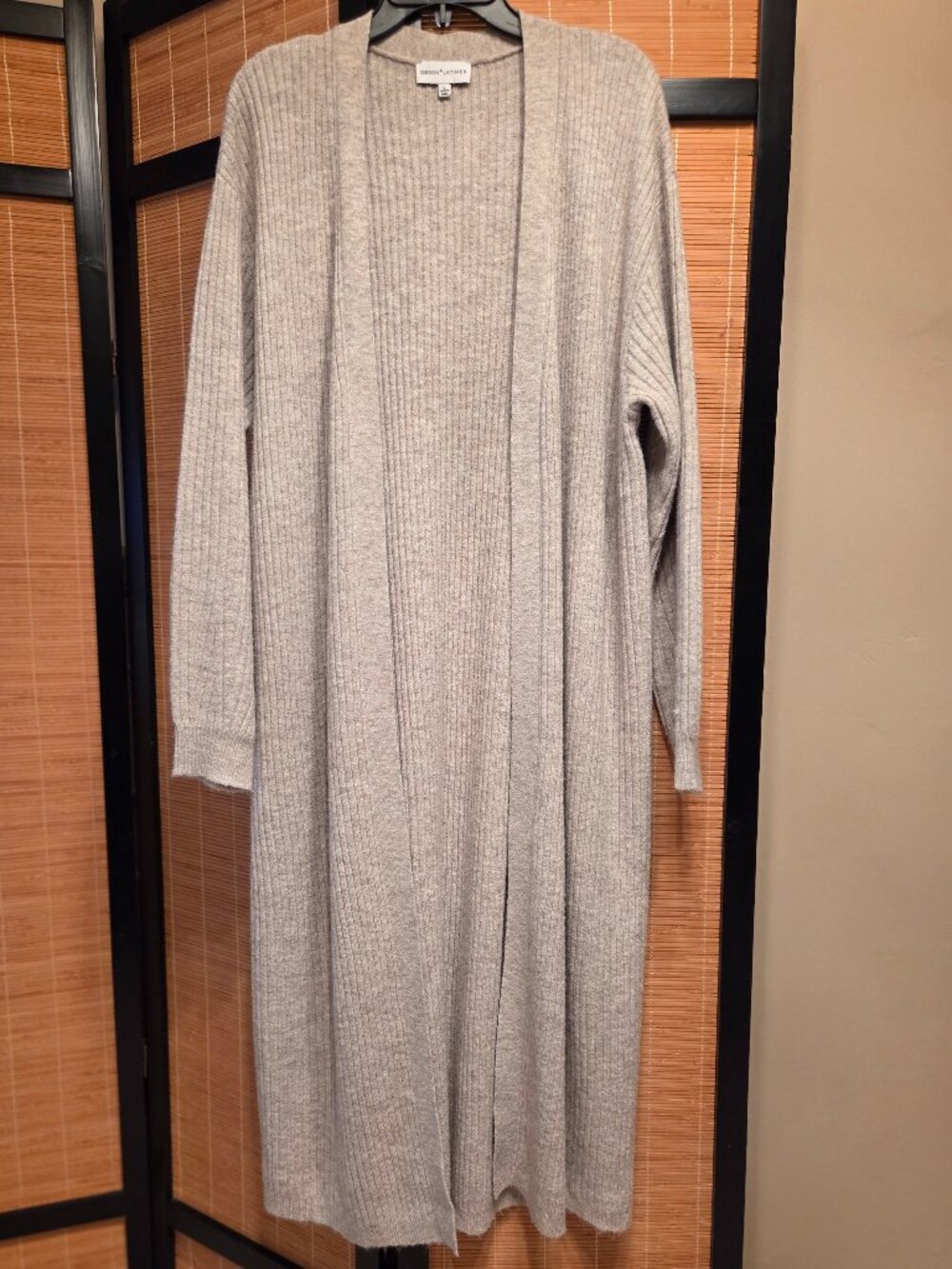 Gibson Latimer L  Long Sleeves Open Front Knit Cardigan Duster Oat Cottagecore